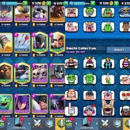 KT15✨LvL55✨(1Cards LvL15 || 82Cards LvL14)✨88Emotes✨3Tower Skins✨110Cards✨Q350 3